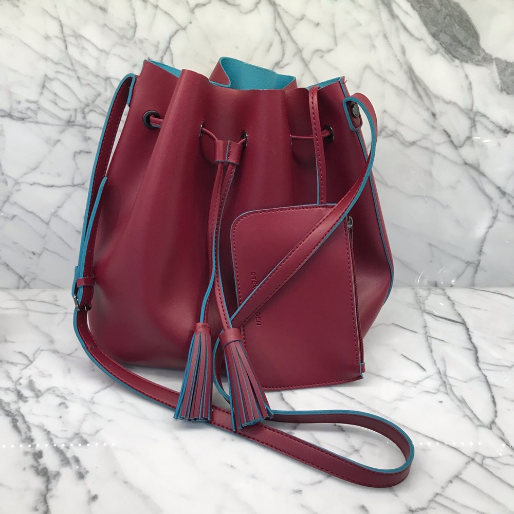 Steve Madden faux leather drawstring crossbody bag